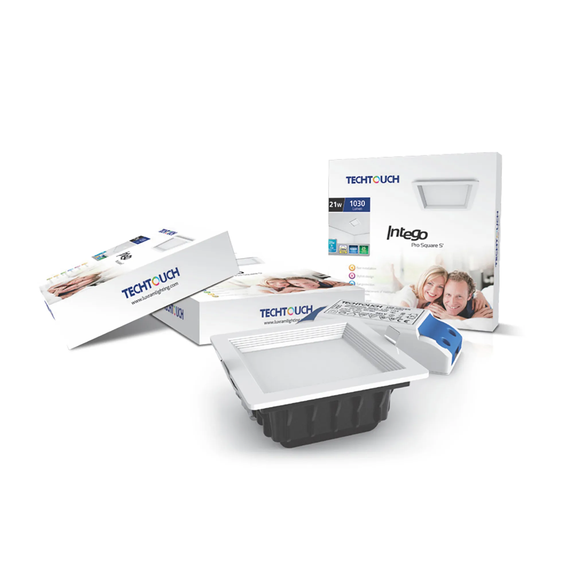 205301  Intego Pro Square Small 21W 2700K IP42 Cut-Out 120x120mm